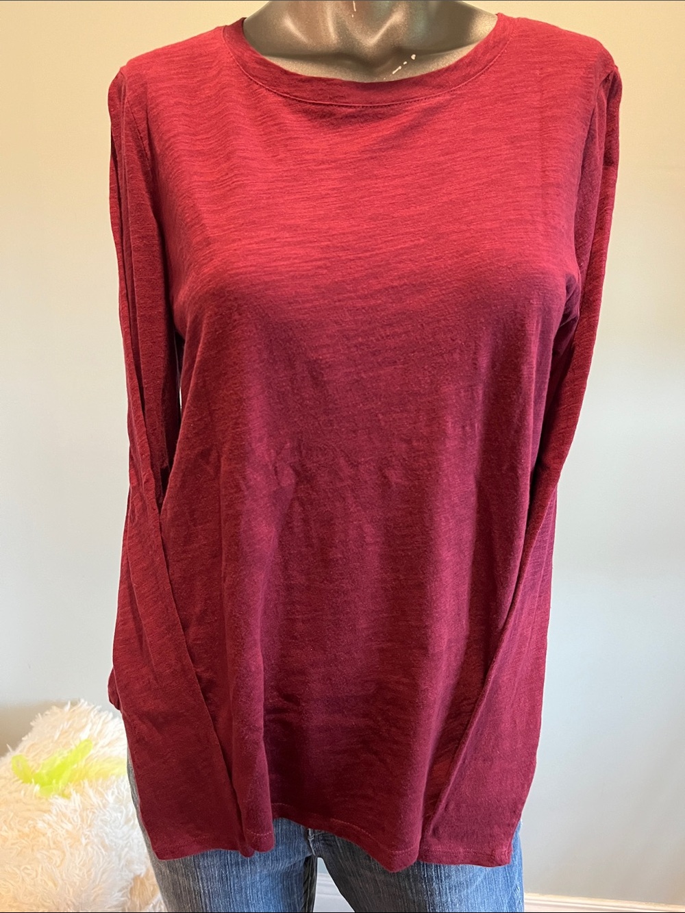 Old Navy Long Sleeve Crewneck Top - Deep Berry